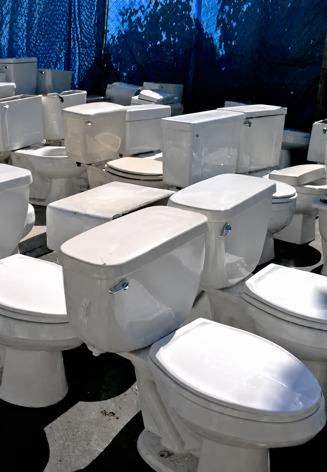 Collected old toilets during implementation
